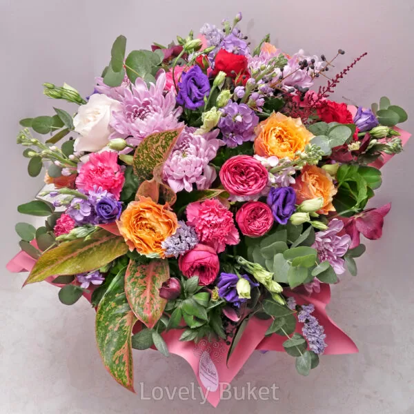Цветочная композиция в шляпной коробке с цветами "Du Soleil" - фото 1